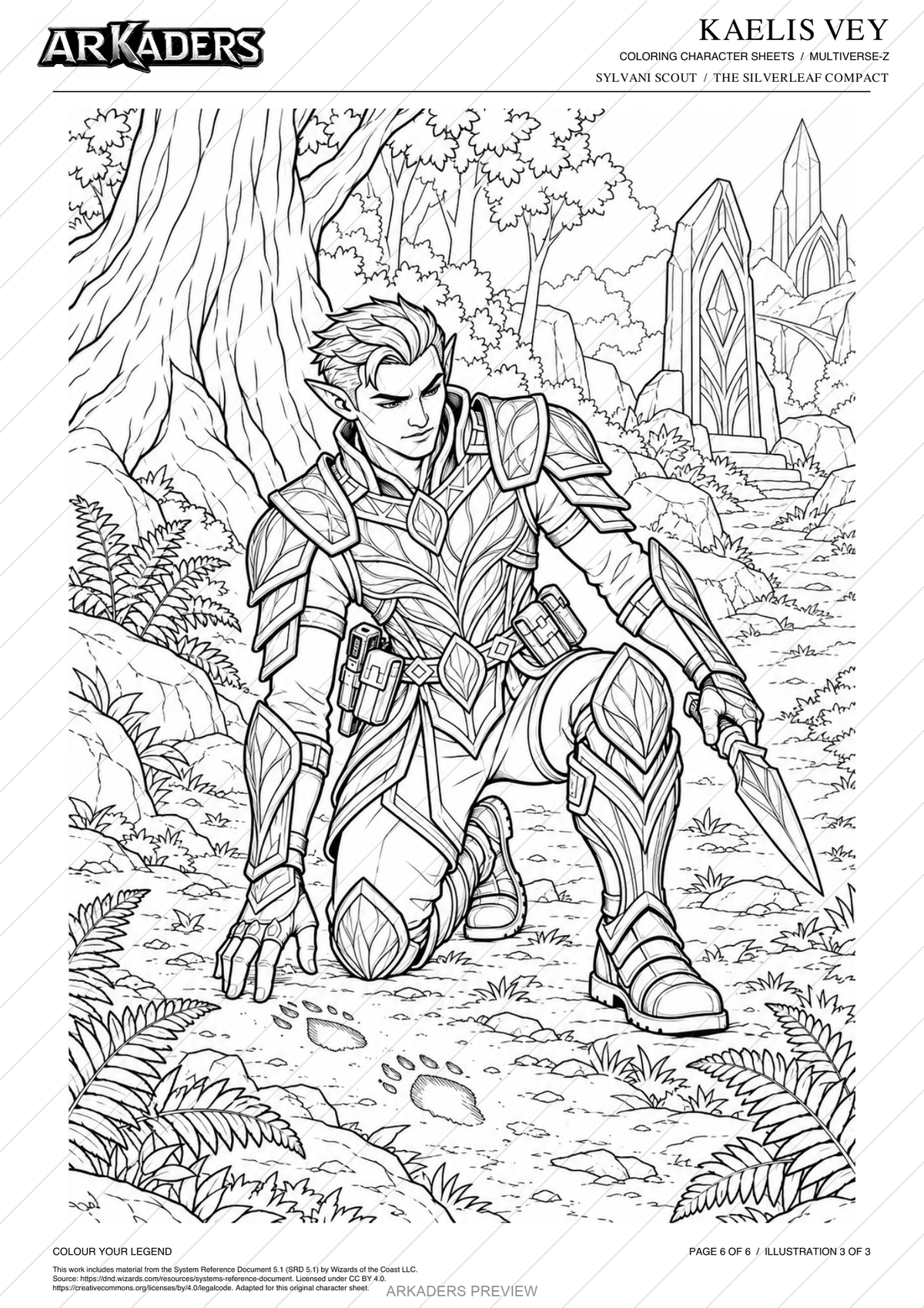 Protected preview: Kaelis Vey narrative illustration, page 6 of 6.