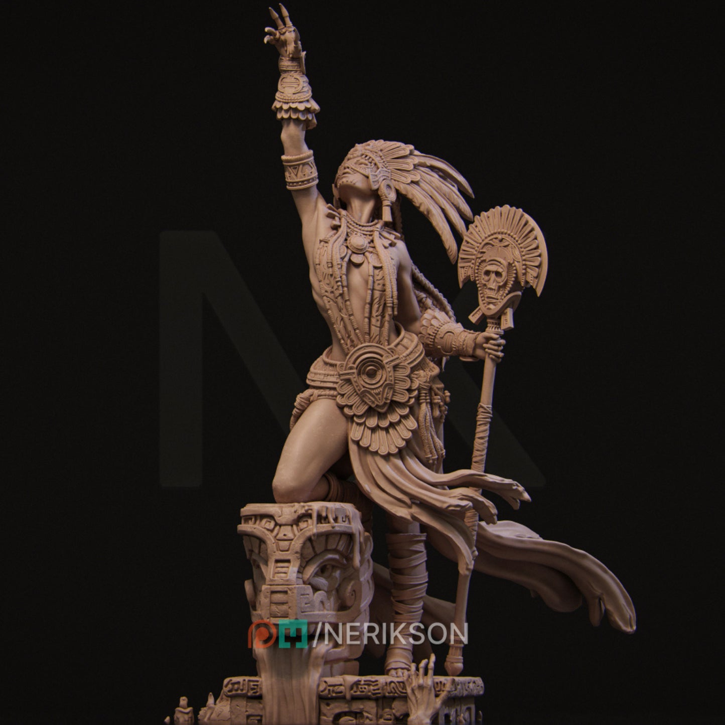 🔱 Tribal Priestess of the Cursed River – Ultra-Detail Miniature for Painting & Assembly 🔱