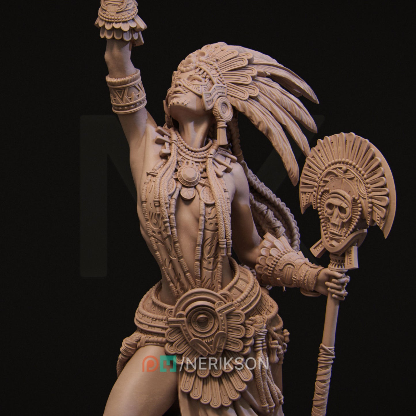 🔱 Tribal Priestess of the Cursed River – Ultra-Detail Miniature for Painting & Assembly 🔱