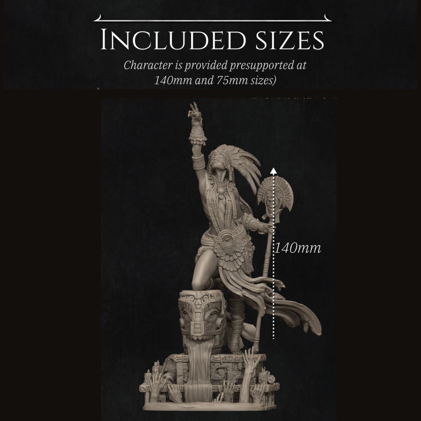 🔱 Tribal Priestess of the Cursed River – Ultra-Detail Miniature for Painting & Assembly 🔱