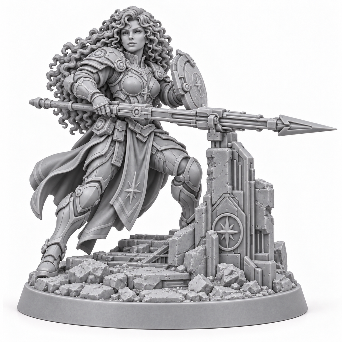 Cala — Sword and Star Asterian miniature, unpainted grey resin reference