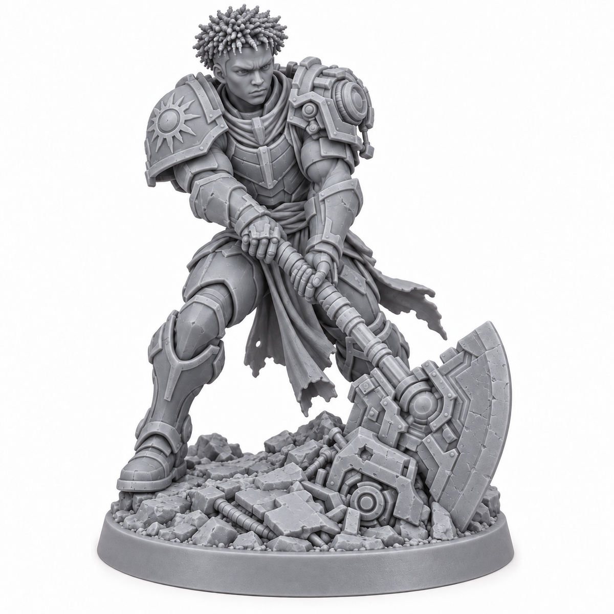 Cass — Sword and Star Asterian miniature, unpainted grey resin reference