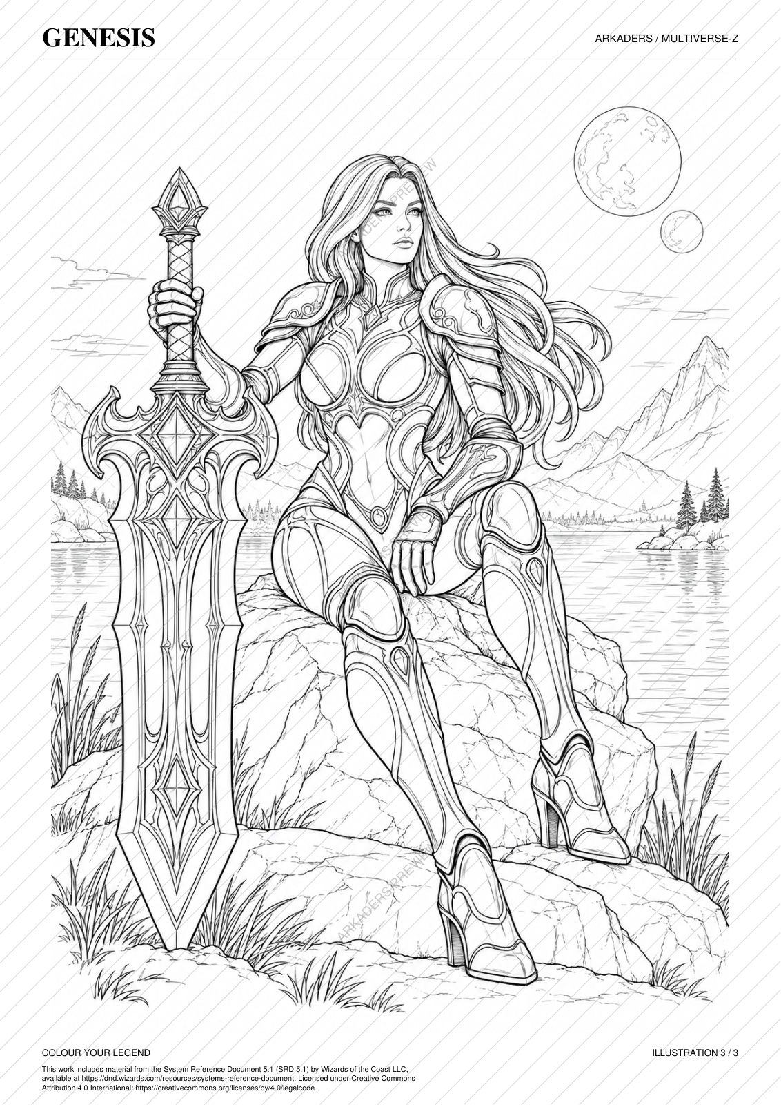 Genesis Coloring Character Sheet — complete protected preview, page 6 of 6