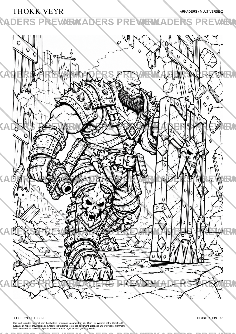 Thokk Veyr Coloring Character Sheet — protected preview page 6