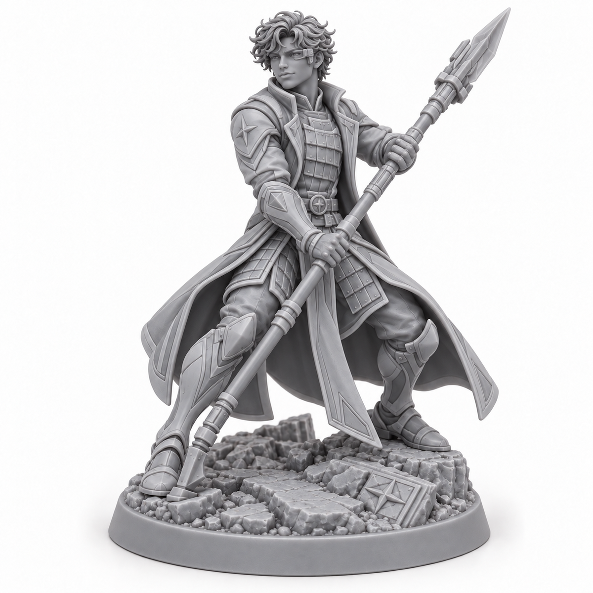 Tom — Sword and Star Asterian miniature, unpainted grey resin reference