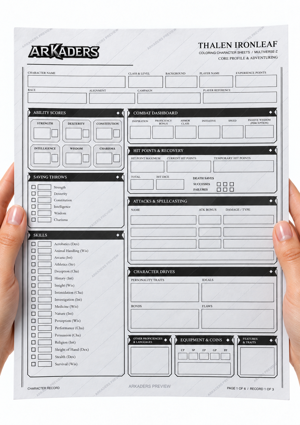 Thalen Ironleaf — thalen ironleaf hands front. Protected preview; digital PDF only.