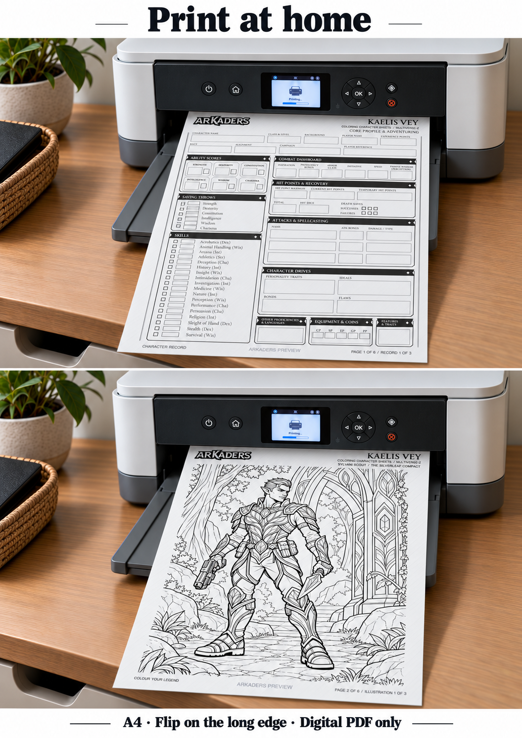 Kaelis Vey's actual A4 record and colouring page printing at home. Digital PDF only.