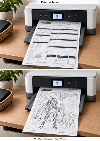 Viktravian — Printing one A4 record and one reverse illustration at home