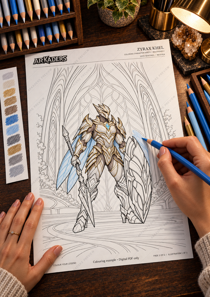 Zyrax Khel partial colouring example - digital PDF only