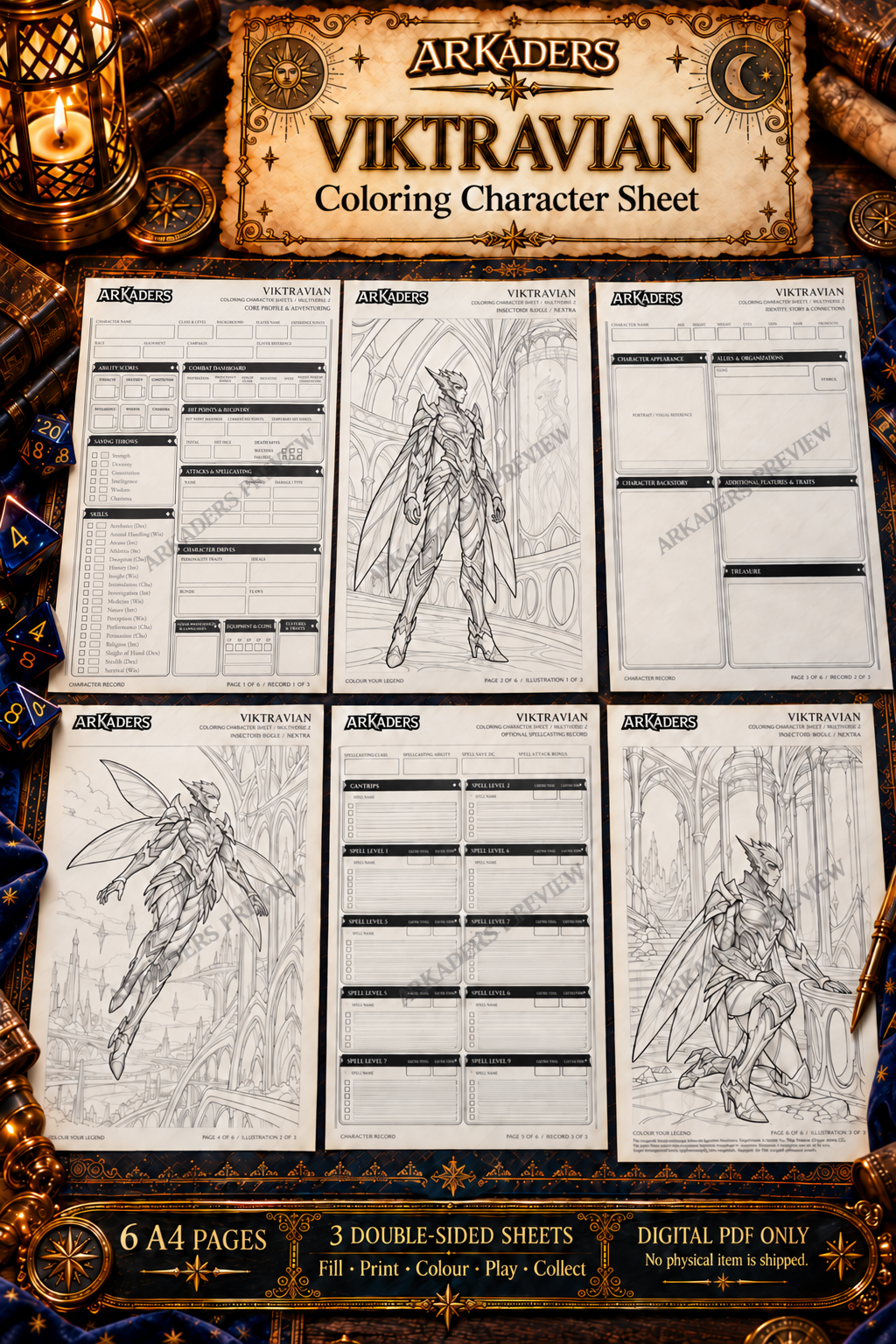 Viktravian — Six full A4 pages, three double-sided sheets — digital PDF only