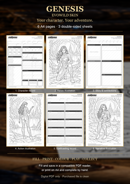 Contents and instructions: six A4 pages forming three double-sided sheets