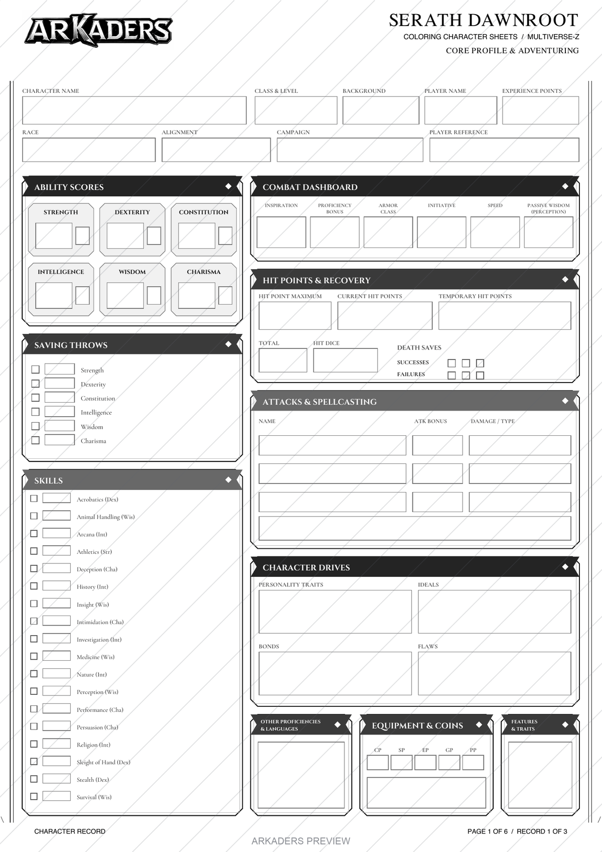 Protected preview of Serath Dawnroot's PDF, page 1 of 6.