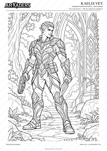 Protected preview: Kaelis Vey heroic illustration, page 2 of 6.