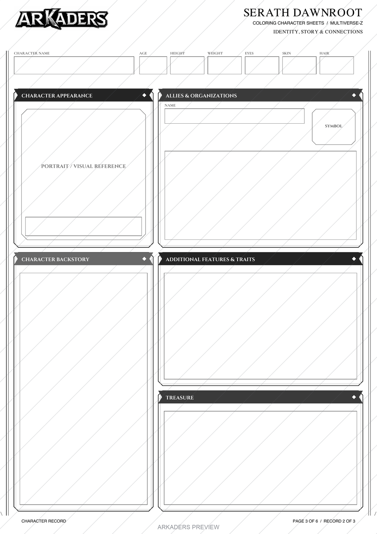 Protected preview of Serath Dawnroot's PDF, page 3 of 6.