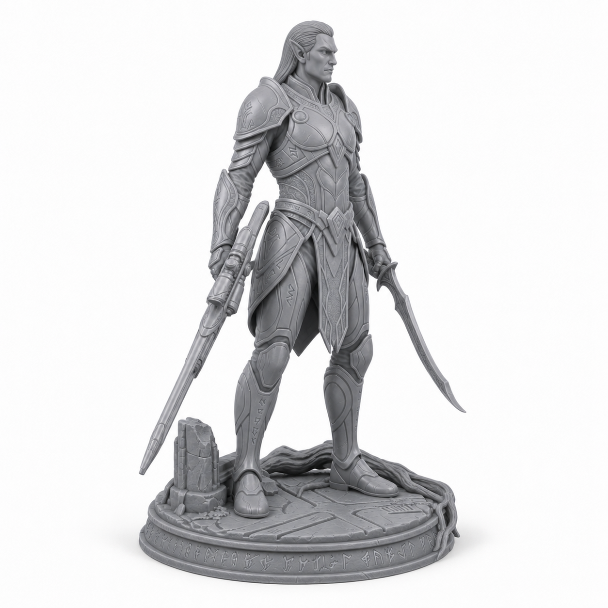 Sylvani Futura Vanguard unpainted grey resin miniature, left side view