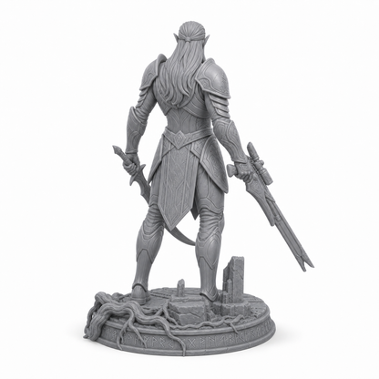 Sylvani Futura Vanguard unpainted grey resin miniature, rear view