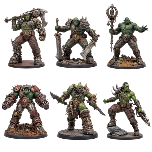Orkyos Futura/Skuda — all six miniatures included. Painted references; supplied unpainted.