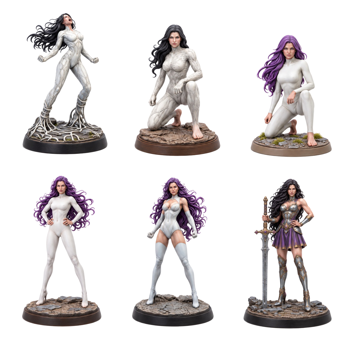 ivoryta-tribute — all 6 miniatures included. Painted references; supplied unpainted.