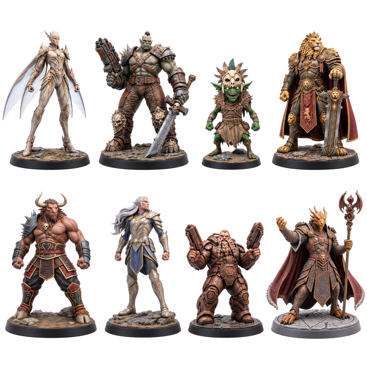 multiverse-z-tribute — all 8 miniatures included. Painted references; supplied unpainted.