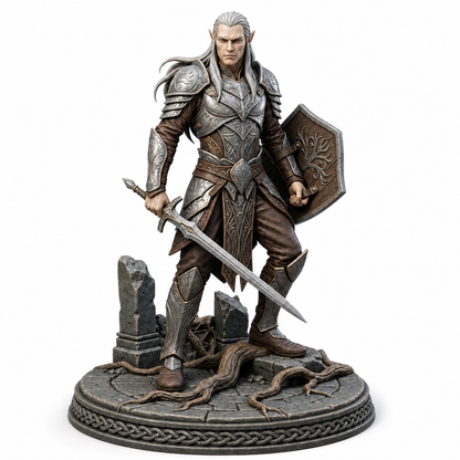 Sylvani Skuda Guardian painted premium resin miniature, front view