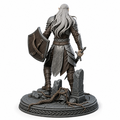Sylvani Skuda Guardian painted premium resin miniature, rear view