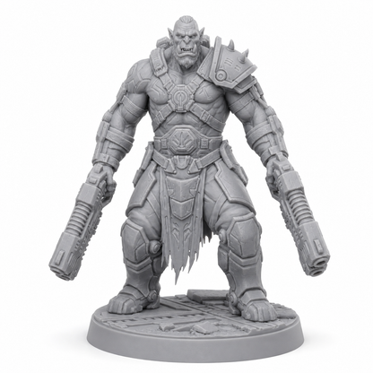 54 unpainted grey resin miniature, front view