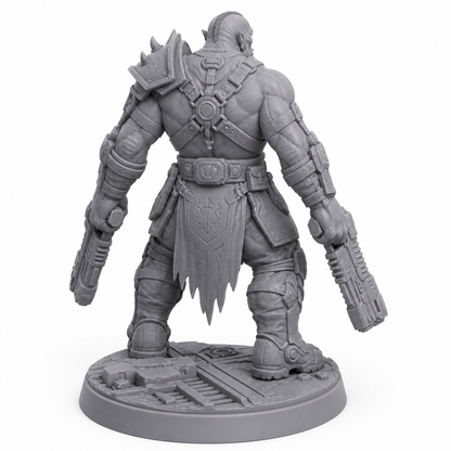 54 unpainted grey resin miniature, rear view