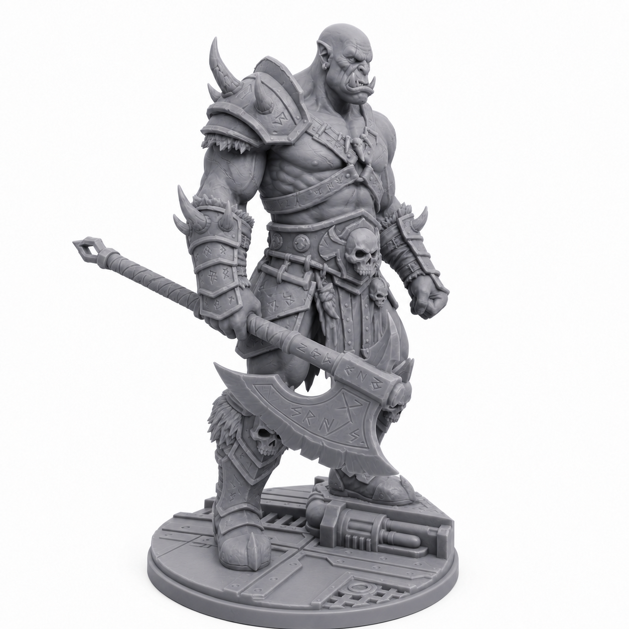 5_db65526c-a93a-4103-8b06-65430cf79064 unpainted grey resin miniature, left side view