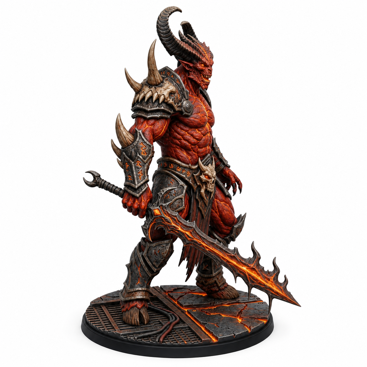 Abyssals Skuda Ravager painted premium resin miniature, left side view