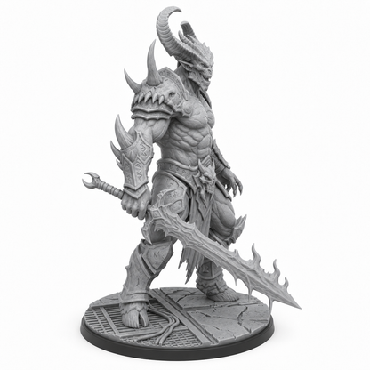 Abyssals Skuda Ravager unpainted grey resin miniature, left side view