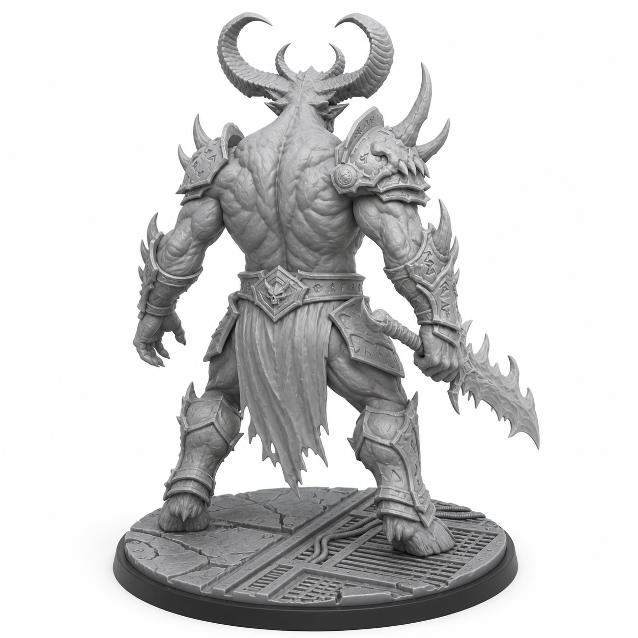 Abyssals Skuda Ravager unpainted grey resin miniature, rear view