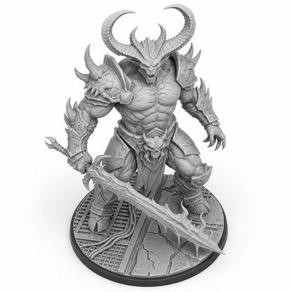 Abyssals Skuda Ravager unpainted grey resin miniature, elevated view