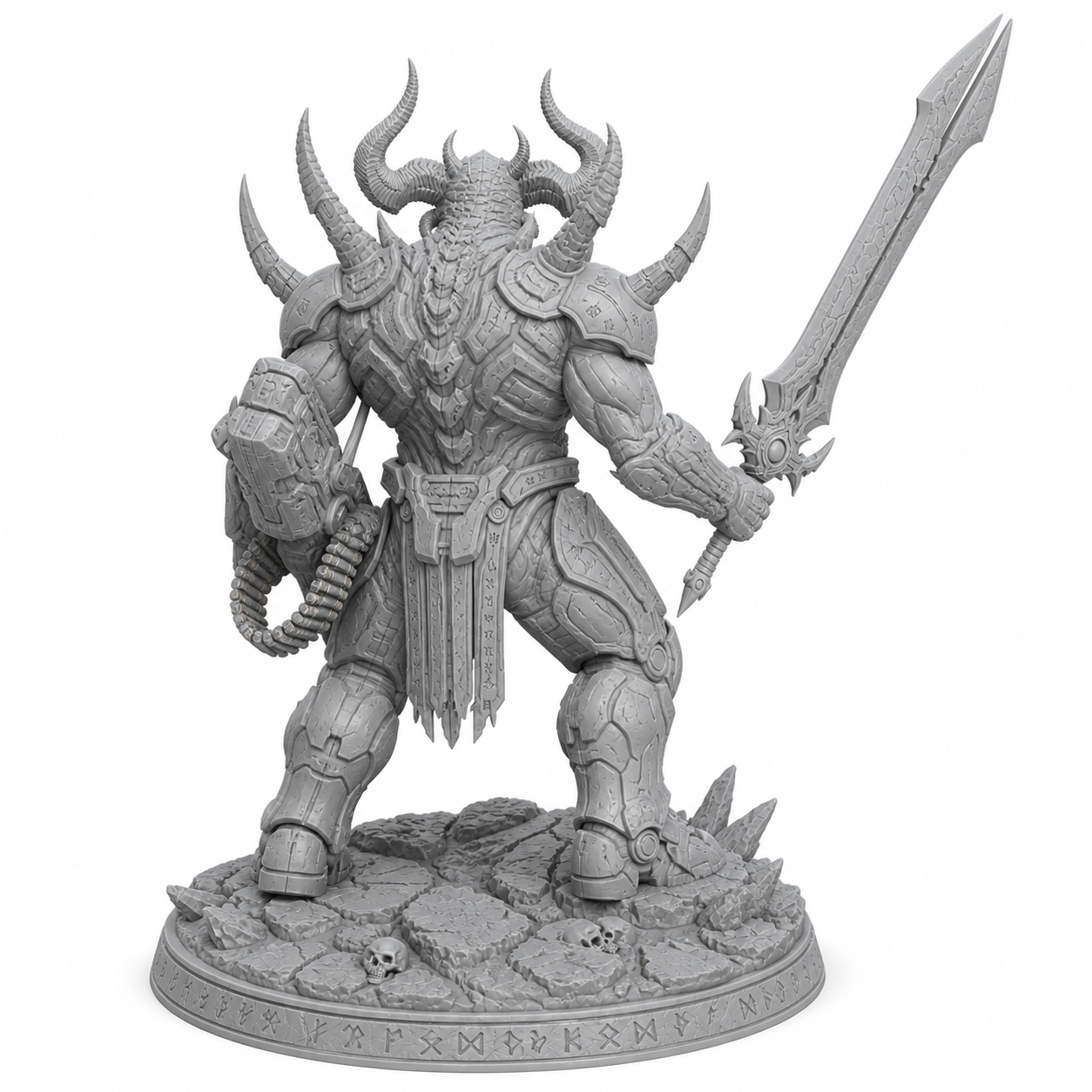 Abyssals Futura Annihilator unpainted grey resin miniature, rear view