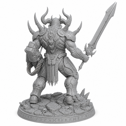 Abyssals Futura Annihilator unpainted grey resin miniature, rear view