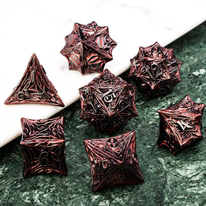 Elderwood Metal Dice — Sculpted Root RPG Sets