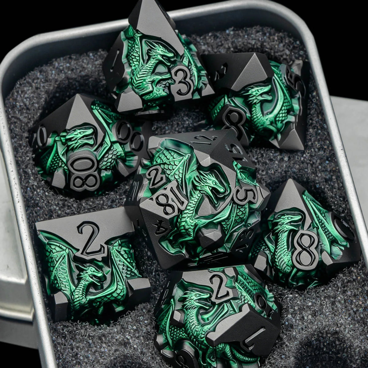 Dragonbound Metal Dice — 7-Piece RPG Set