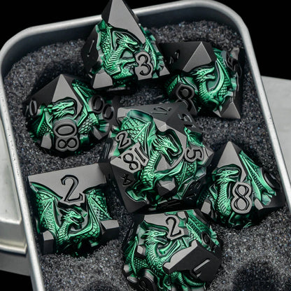 Dragonbound Metal Dice — 7-Piece RPG Set