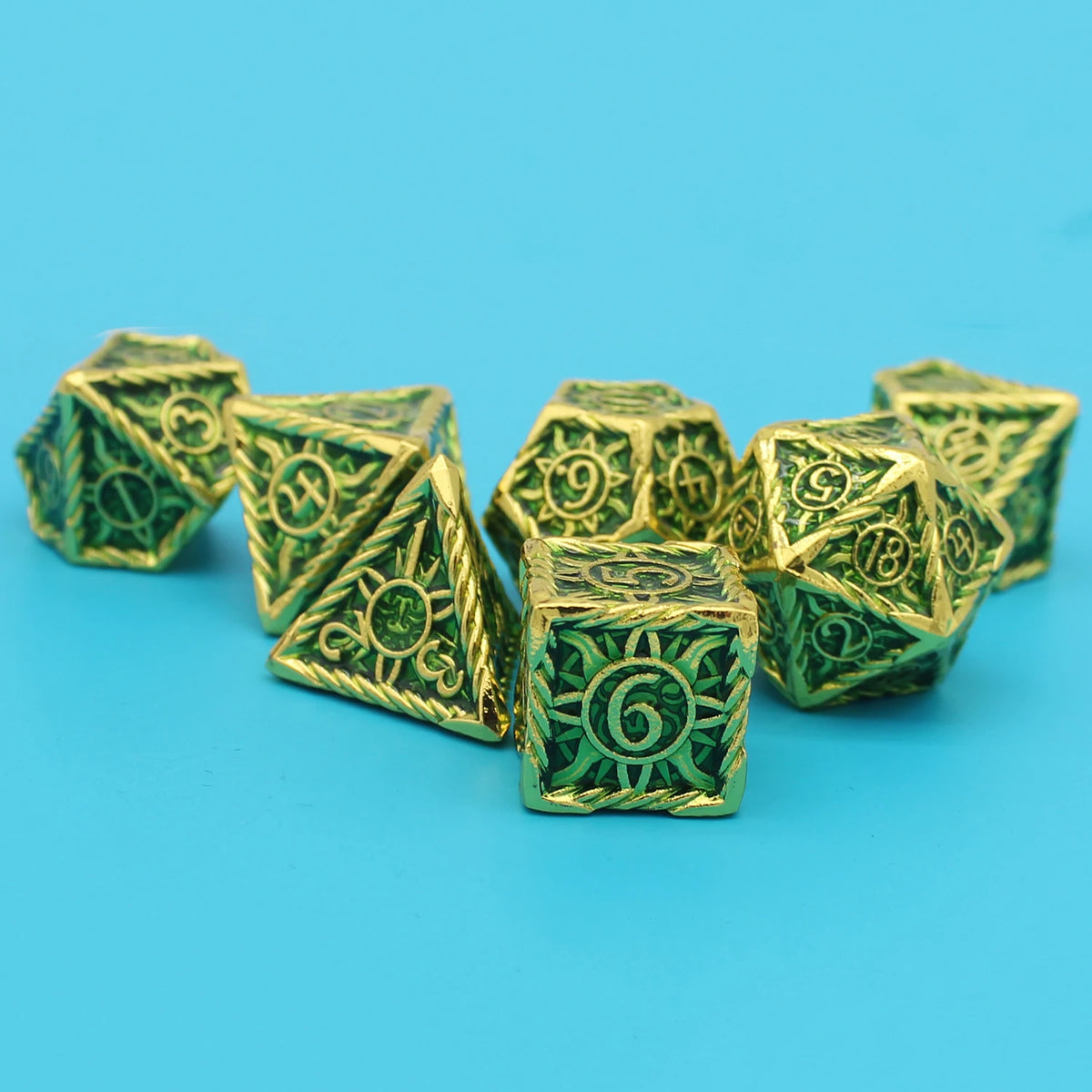 Astral Sigil Metal Dice — 7-Piece RPG Set