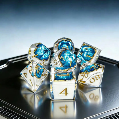 Nebula & Planet Resin Dice — 7-Piece RPG Sets