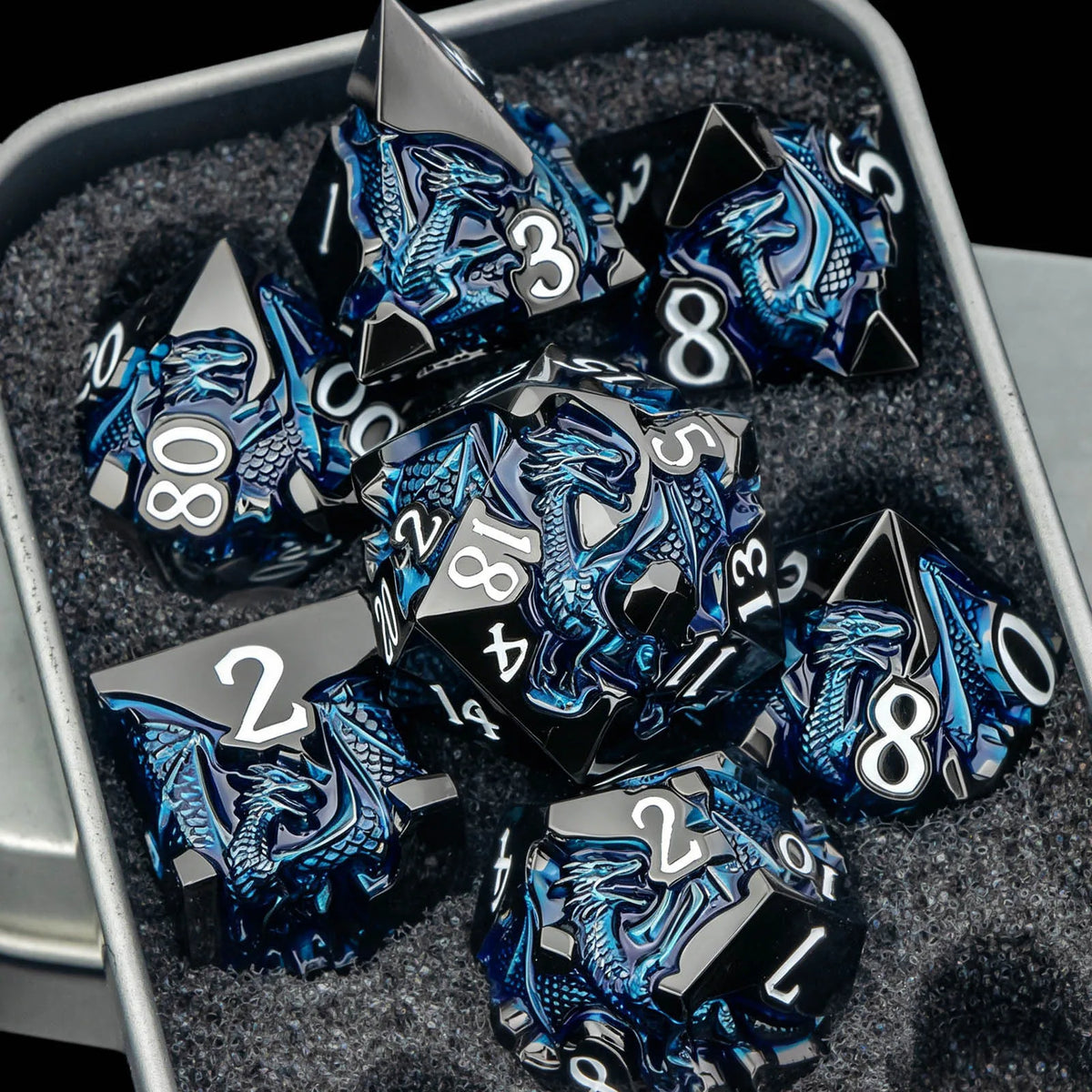 Dragonbound Metal Dice — 7-Piece RPG Set
