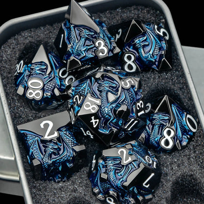 Dragonbound Metal Dice — 7-Piece RPG Set