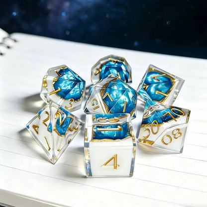 Nebula & Planet Resin Dice — 7-Piece RPG Sets