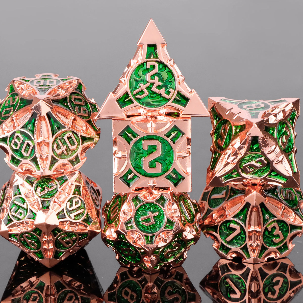 Runeforge Metal Dice — 7-Piece Fantasy RPG Sets