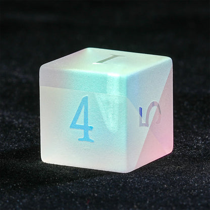 Aurora Frost Iridescent RPG Dice — Complete 7-Piece Set