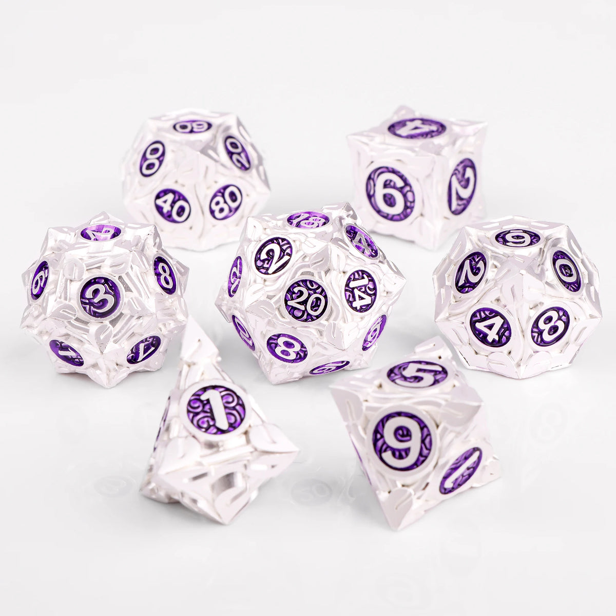 Runeforge Metal Dice — 7-Piece Fantasy RPG Sets