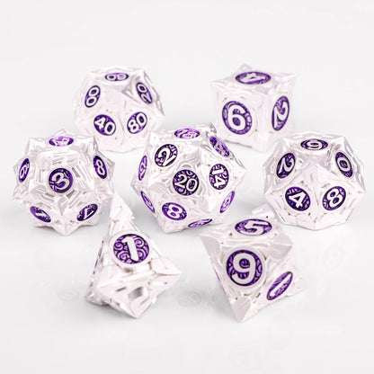 Runeforge Metal Dice — 7-Piece Fantasy RPG Sets
