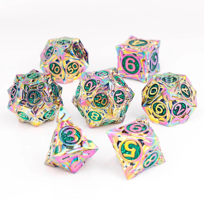 Runeforge Metal Dice — 7-Piece Fantasy RPG Sets