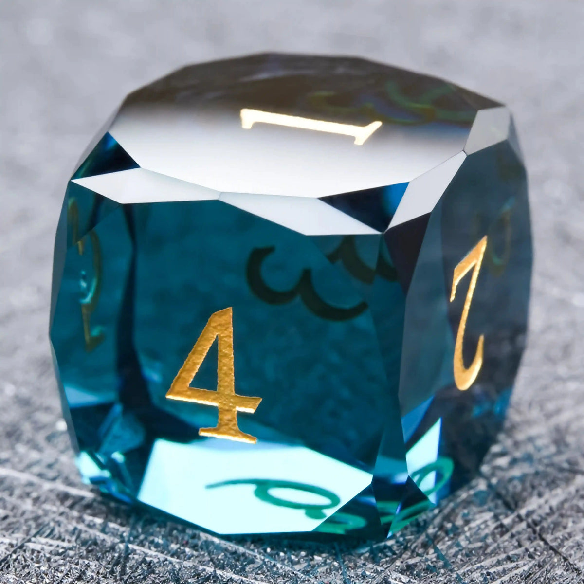 Deepsea Blue Glass RPG Dice — Complete 7-Piece Set