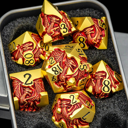 Dragonbound Metal Dice — 7-Piece RPG Set