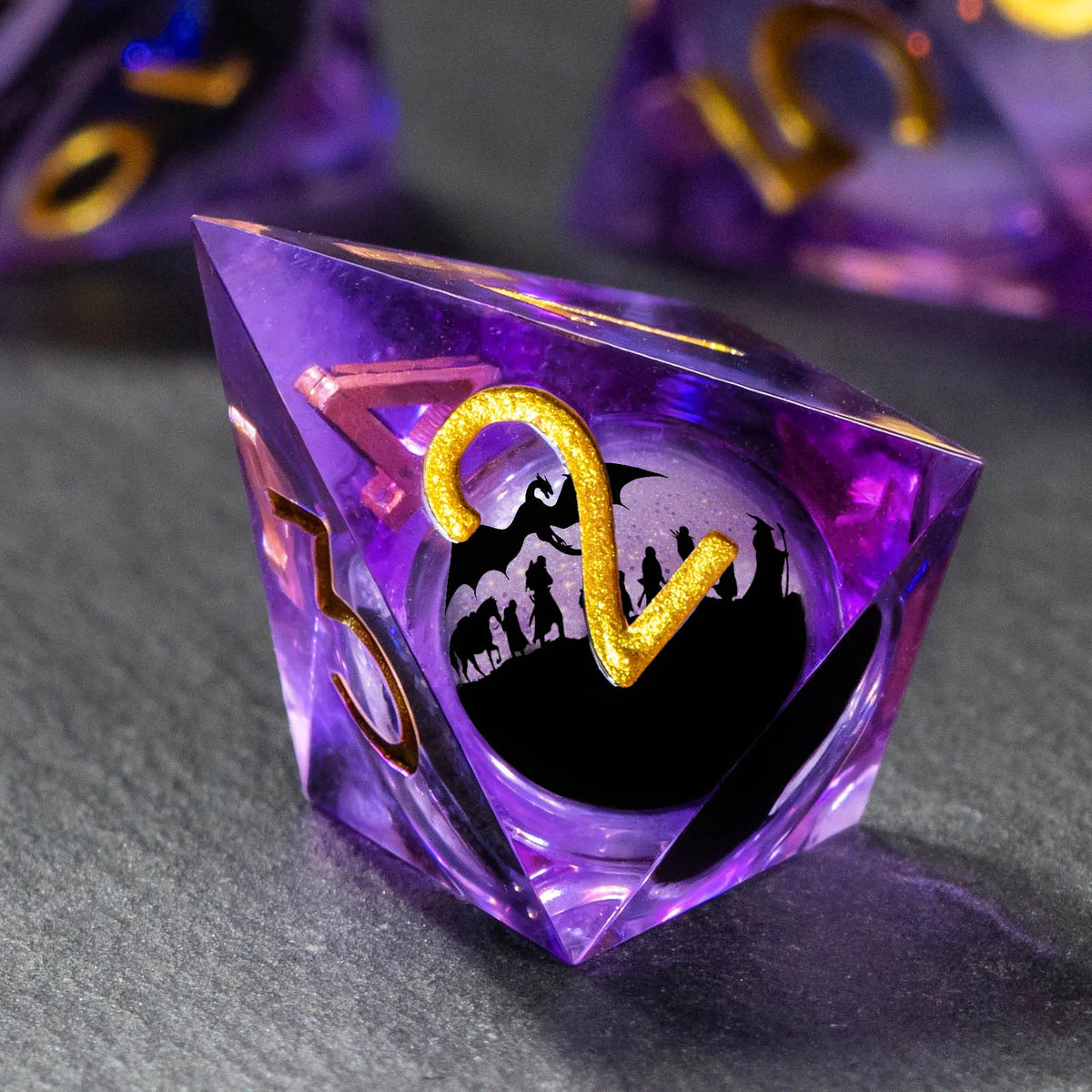 Moonveil Liquid Core Dice — 7-Piece Gothic RPG Set